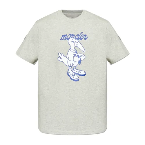 Moncler - Tops > T-Shirts - Gray - Moncler - Modalova