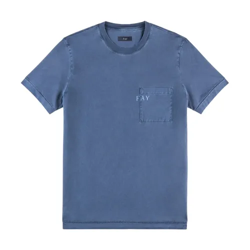 Fay - Tops > T-Shirts - Blue - Fay - Modalova