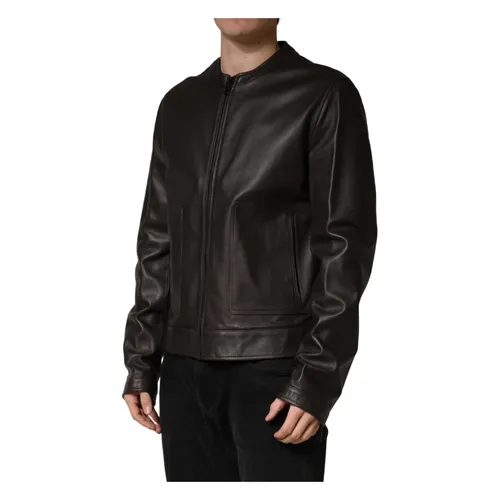 Jackets > Leather Jackets - - Dolce & Gabbana - Modalova