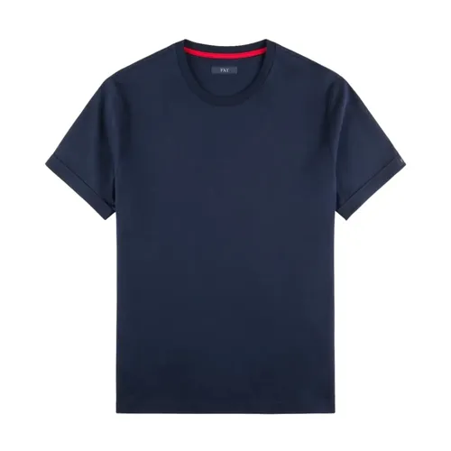 Fay - Tops > T-Shirts - Blue - Fay - Modalova