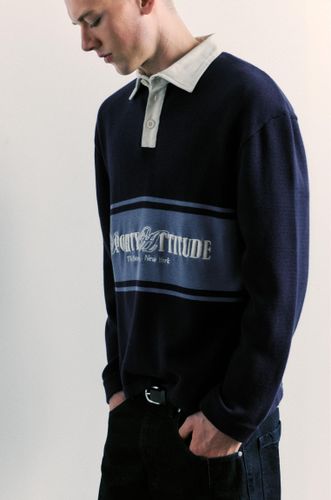 Polo Graphique À Manches Longues - Pull&Bear - Modalova