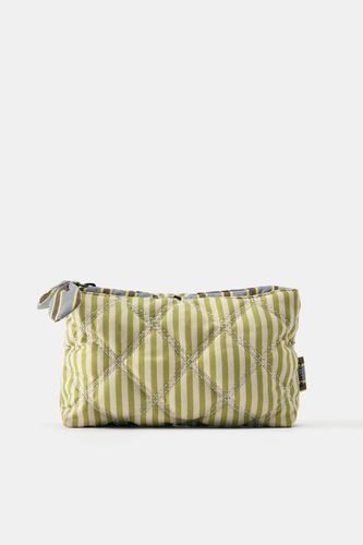 Trousse De Toilette Rayée En Daim Matelassé - Pull&Bear - Modalova