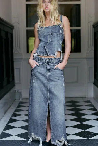 Top En Jean Déchiré - Pull&Bear - Modalova