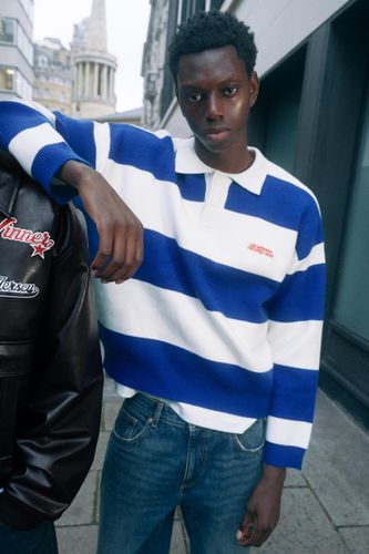 Polo En Maille Rayé Manches Longues - Pull&Bear - Modalova