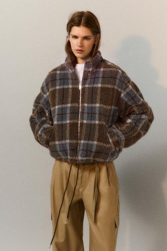 Blouson À Carreaux Mouton Synthétique - Pull&Bear - Modalova