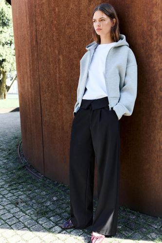 Pantalon Wide Leg Taille Repliée - Pull&Bear - Modalova