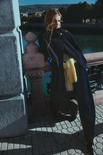 Manteau À Col Montant Et Ceinture - Pull&Bear - Modalova