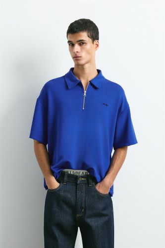 Polo Brodé Zippé - Pull&Bear - Modalova