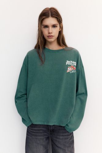T-Shirt Oversize Graphique Pizza - Pull&Bear - Modalova