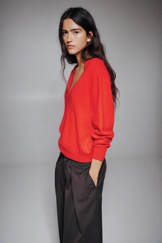 Pull Basique Col En V - Pull&Bear - Modalova