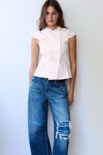 Chemise Rose Col Claudine - Pull&Bear - Modalova