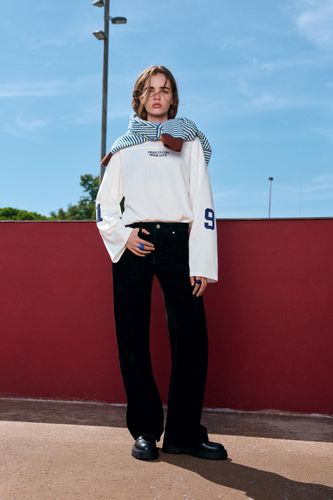 Pantalon Droit Effet Velours - Pull&Bear - Modalova