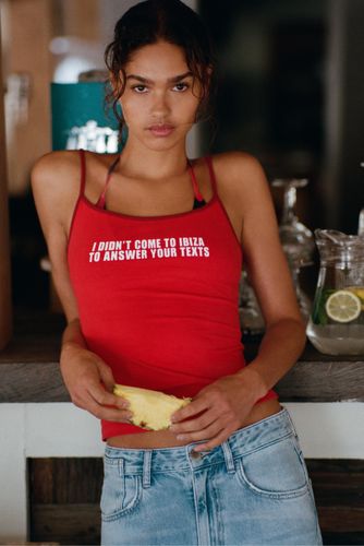 Top À Bretelles Texte - Pull&Bear - Modalova