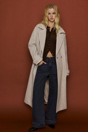 Manteau Long Avec Ceinture - Pull&Bear - Modalova