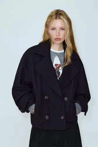 Manteau Court En Drap - Pull&Bear - Modalova