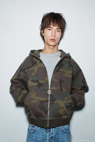 Sweat À Capuche Zippé Imprimé - Pull&Bear - Modalova