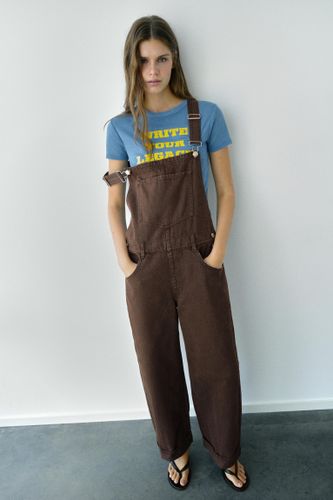 Salopette Longue En Jean - Pull&Bear - Modalova