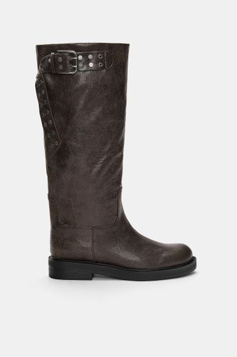 Bottes Hautes Plates À Boucle - Pull&Bear - Modalova