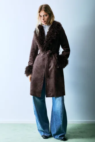 Manteau Cintré En Suédine - Pull&Bear - Modalova