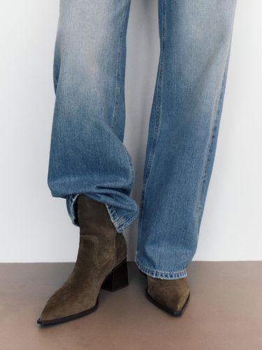 Bottines À Talon En Cuir - Pull&Bear - Modalova