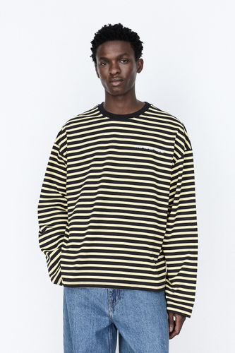 T-Shirt Rayé À Texte - Pull&Bear - Modalova