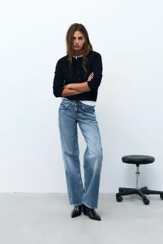 Jean Droit Taille Basse À Clous - Pull&Bear - Modalova