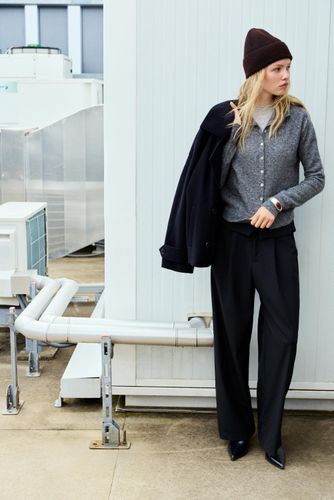 Pantalon Wide Leg Taille Repliée - Pull&Bear - Modalova