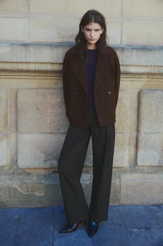 Manteau Court En Drap De Laine - Pull&Bear - Modalova