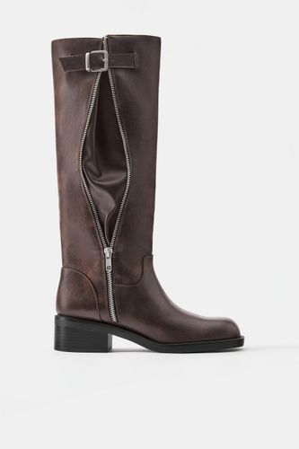 Bottes Hautes À Zip Décoratif - Pull&Bear - Modalova