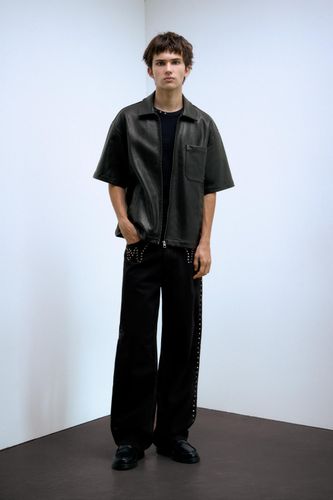 Jean Wide Leg À Clous - Pull&Bear - Modalova