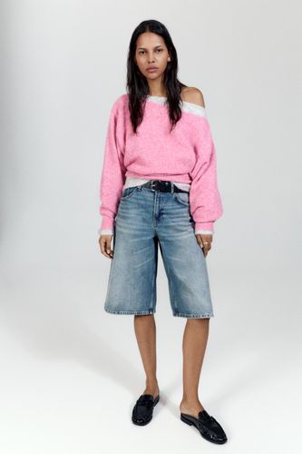 Pull En Maille Asymétrique - Pull&Bear - Modalova