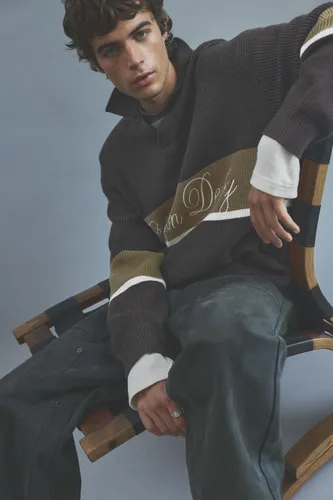 Pull En Maille À Col Polo - Pull&Bear - Modalova