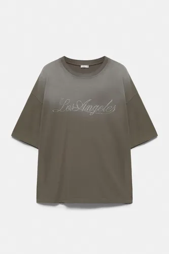 T-Shirt À Motif Strass - Pull&Bear - Modalova