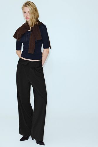 Pantalon Wide Leg Taille Repliée - Pull&Bear - Modalova