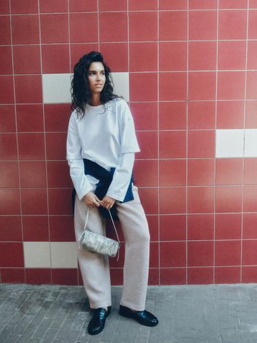 Pantalon Barrel Effet Néoprène - Pull&Bear - Modalova