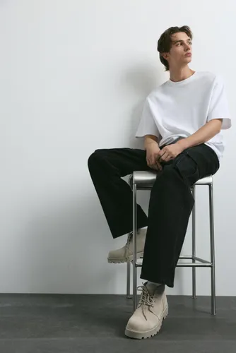 Bottines À Lacets En Cuir - Pull&Bear - Modalova