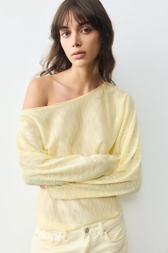 T-Shirt Asymétrique Maille Fine - Pull&Bear - Modalova
