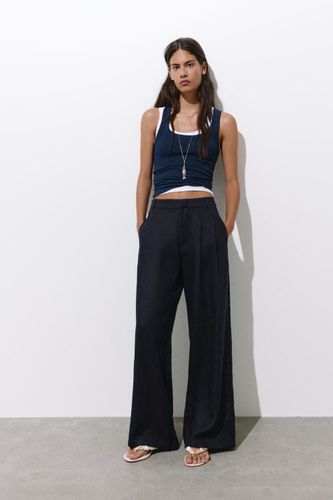 Pantalon Wide Leg 100 % Lin - Pull&Bear - Modalova