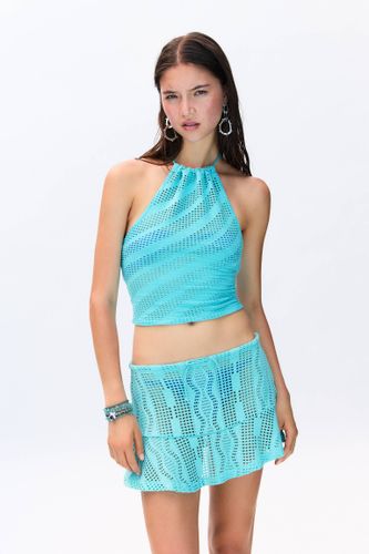 Top Encolure Américaine Maille Ajourée - Pull&Bear - Modalova