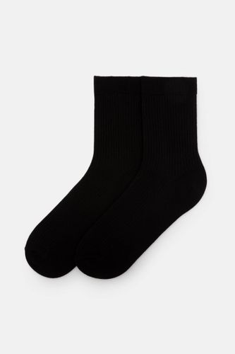 Chaussettes Hautes Côtelées Noires - Pull&Bear - Modalova