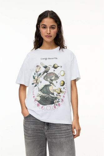 T-Shirt Blanc Imprimé Ésotérique - Pull&Bear - Modalova