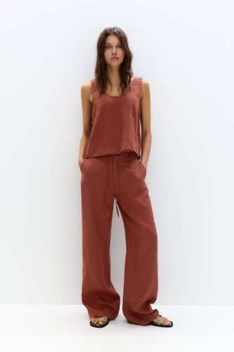 Pantalon Habillé 100 % Lin - Pull&Bear - Modalova