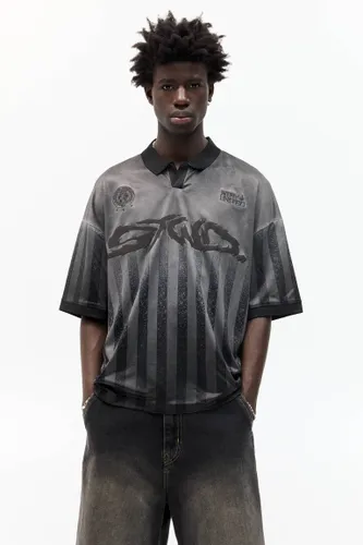 T-Shirt À Col Polo À Rayures Stwd - Pull&Bear - Modalova