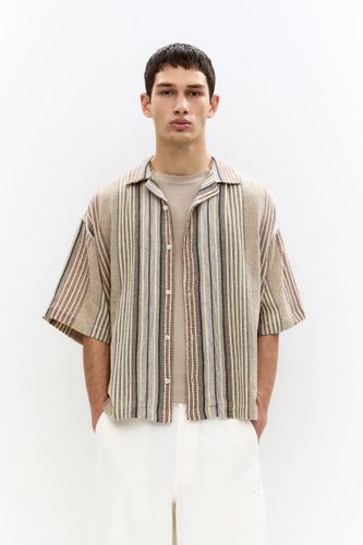 Chemise Manches Courtes Rustique Rayures - Pull&Bear - Modalova