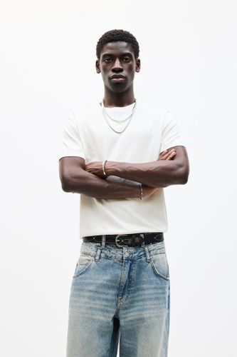 T-Shirt En Maille À Manches Courtes - Pull&Bear - Modalova