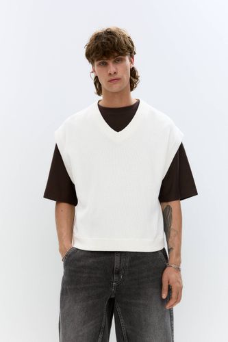 Gilet Sans Manches En Maille Cropped - Pull&Bear - Modalova