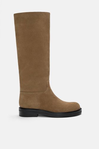 Bottes Hautes Plates Cuir - Pull&Bear - Modalova