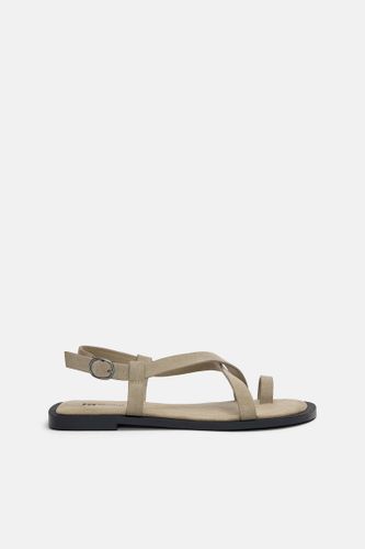 Sandales Plates Brides Cuir - Pull&Bear - Modalova