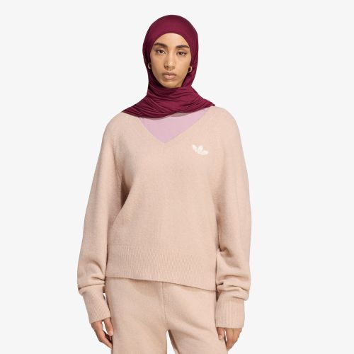 Chandail adidas Essentials Knit V-Neck Sweatshirt Long Sleeve XL - adidas Originals - Modalova