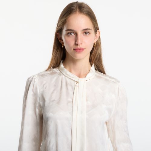 Chemise Fluid Jacquard Tie Detail Shirt 38 - Tommy Hilfiger - Modalova